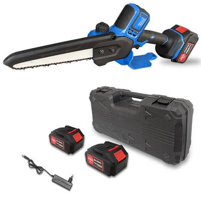 Li Ion Battery Operated Hand Held Chain Saw Electric Cordless 8 Inch With Oil Lubrication