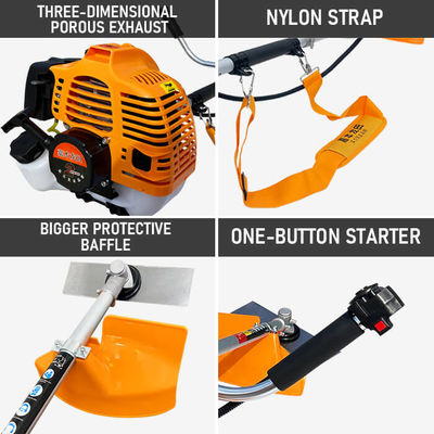 1.25KW Gasoline Brush Cutter 2 Stroke Gasoline Petrol Power Grass Trimmer Gardening Tools