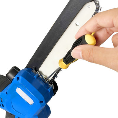 Li Ion Battery Operated Hand Held Chain Saw Electric Cordless 8 Inch With Oil Lubrication