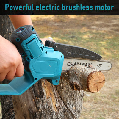 Battery 8-Inch Brushless Cordless Electric Chain Saw Handheld Rechargeable Woodworking Cutting Tool Industrial