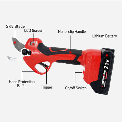 35mm Professional 16.8V Wood Prunner Scissors Vineyard Gardening Electric Pruning Shears Pole Lithium Trimmer