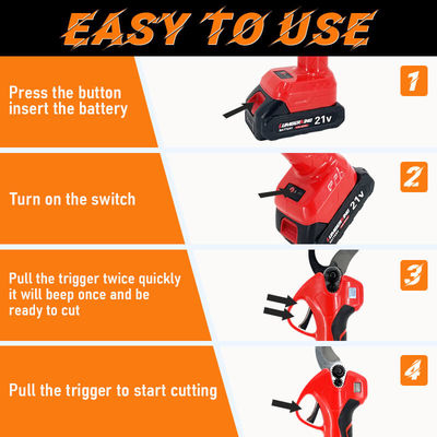 35mm Professional 16.8V Wood Prunner Scissors Vineyard Gardening Electric Pruning Shears Pole Lithium Trimmer