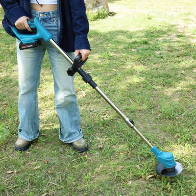 Mini Cordless Grass Trimmer Battery Operated Electric Brush Cutter for Garden Weed Removal