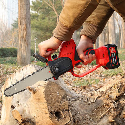 8 Inch Battery Powered Electric Chain Saw with Auto Chain Adjustment for Efficient Cutting